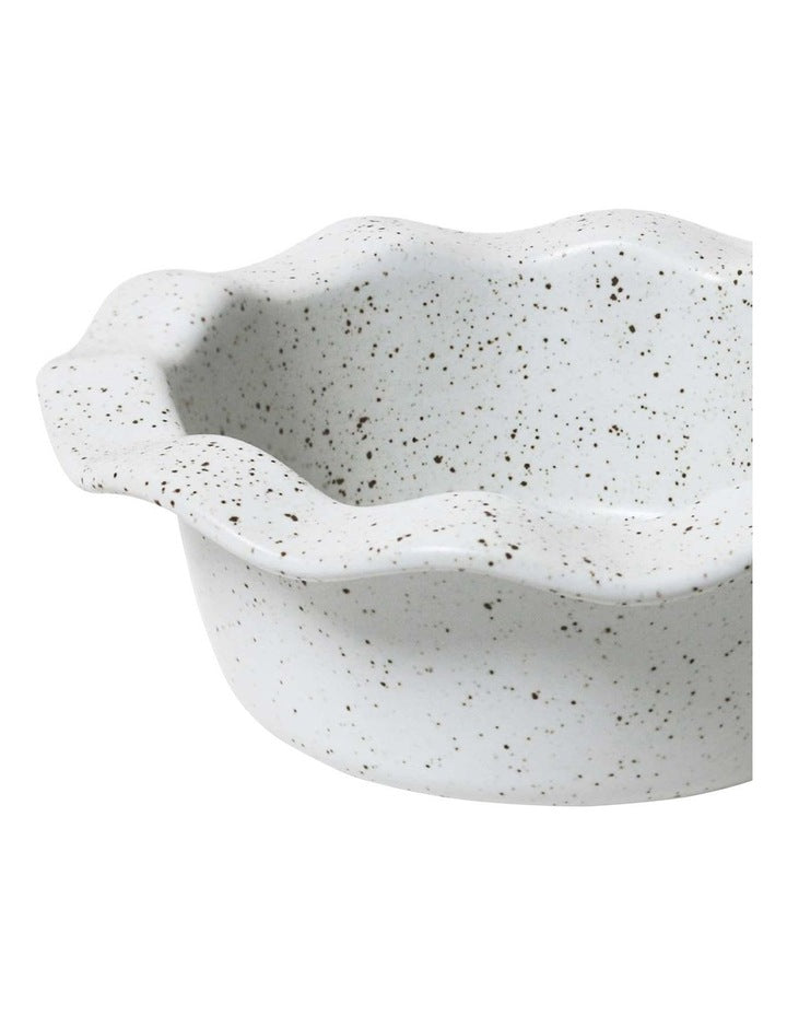 Natural Home Mini Pie Dish Set of 4 in White Speckle