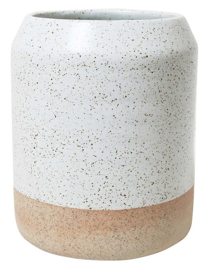 Natural Home Utensil Jar in White Speckle