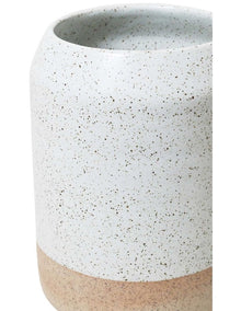 Natural Home Utensil Jar in White Speckle