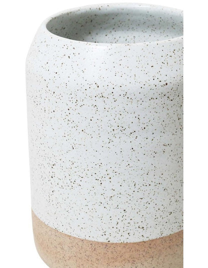 Natural Home Utensil Jar in White Speckle