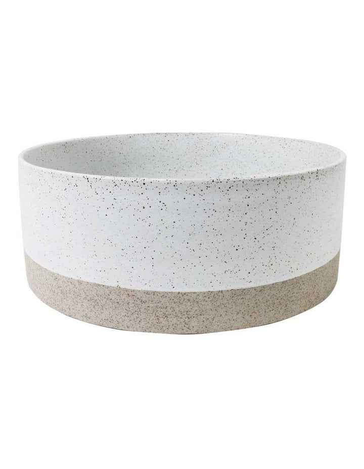Natural Home Wheel Bowl Small 24cm in White Speckle