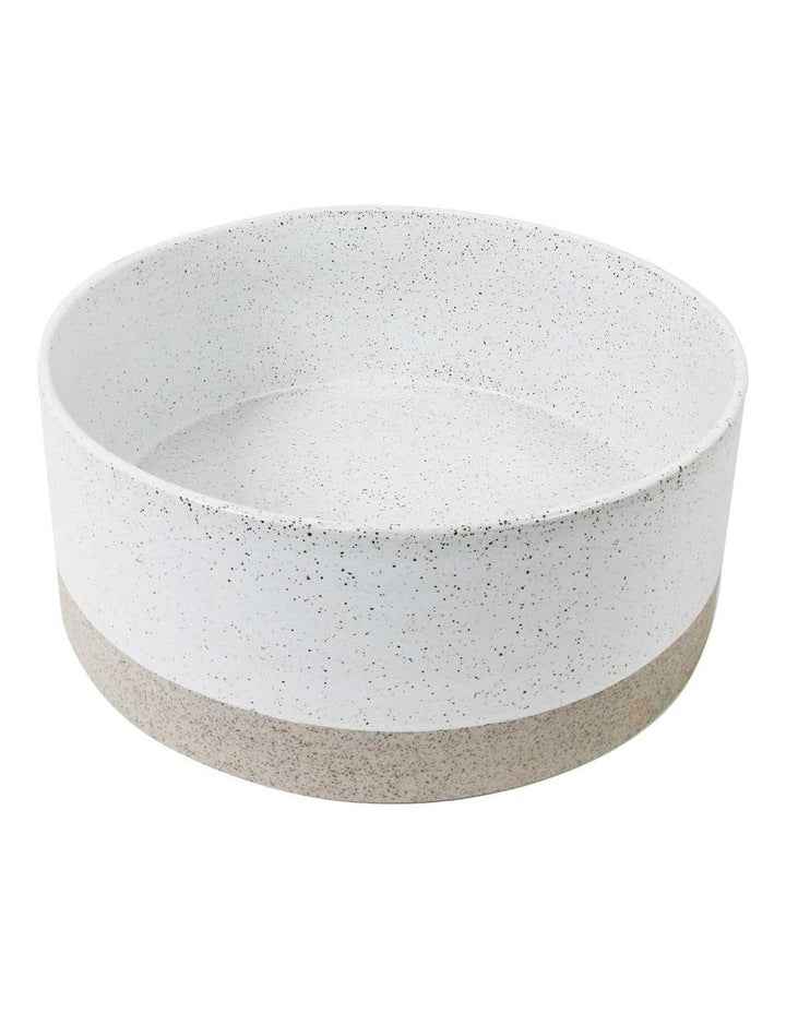 Natural Home Wheel Bowl Small 24cm in White Speckle
