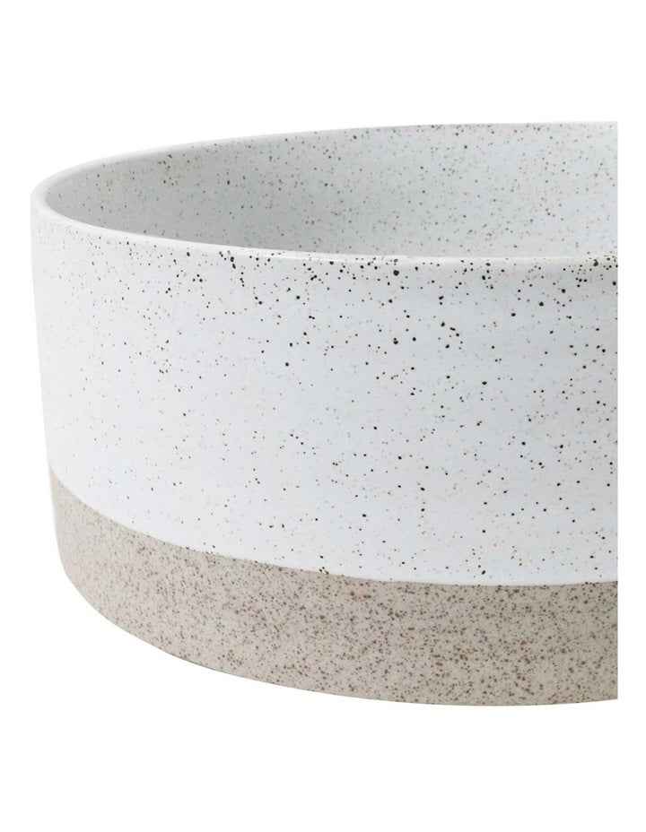 Natural Home Wheel Bowl Small 24cm in White Speckle