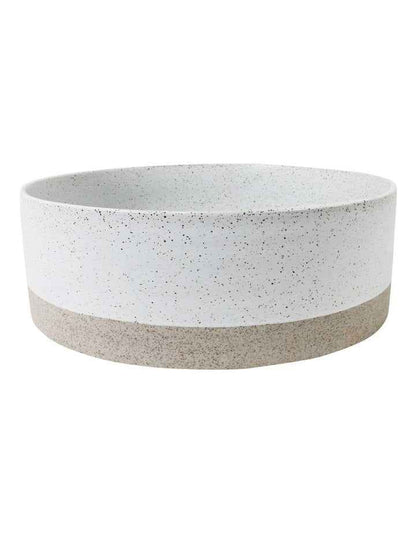 Natural Home Wheel Bowl Medium 30cm x 10cm in White Speckle