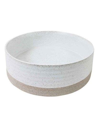Natural Home Wheel Bowl Medium 30cm x 10cm in White Speckle