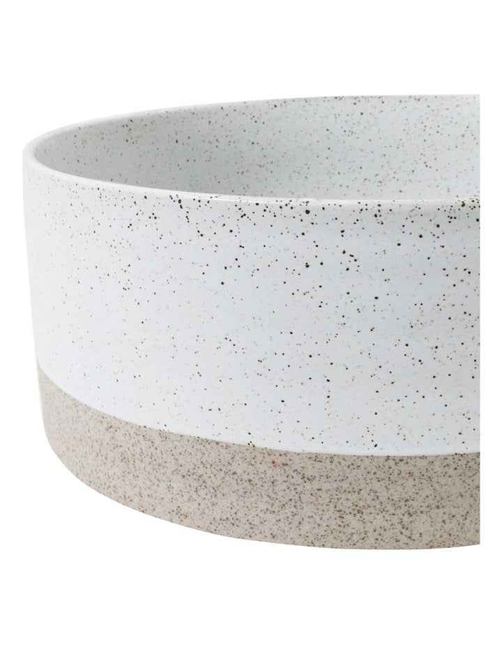 Natural Home Wheel Bowl Medium 30cm x 10cm in White Speckle