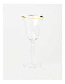 Gabrielle Wine Glass Set of 4 Gold Rib in Clear