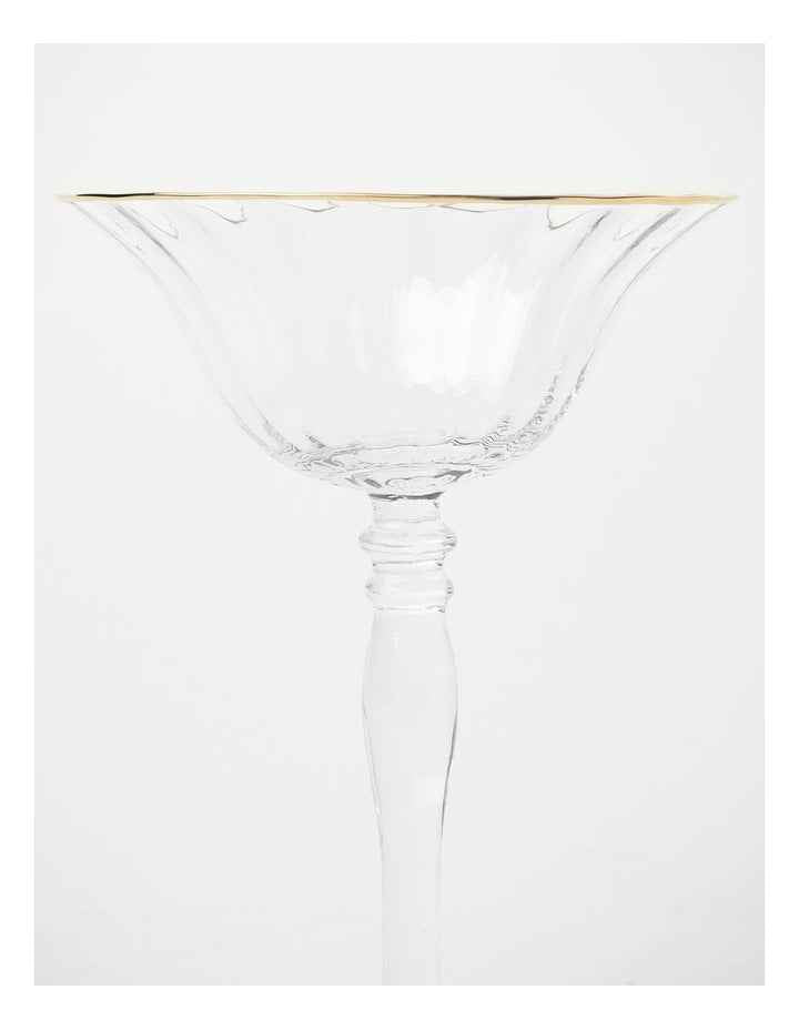 Gabrielle Martini Glass Set of 4 Gold Rib in Clear