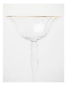 Gabrielle Martini Glass Set of 4 Gold Rib in Clear