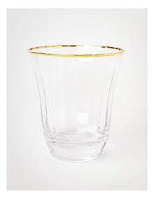 Gabrielle Tumbler Set of 4 Gold Rib in Clear