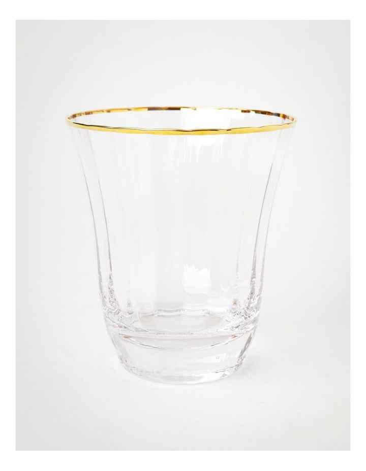 Gabrielle Tumbler Set of 4 Gold Rib in Clear