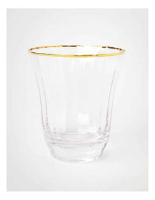 Gabrielle Tumbler Set of 4 Gold Rib in Clear