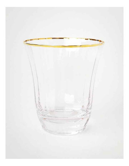 Gabrielle Tumbler Set of 4 Gold Rib in Clear