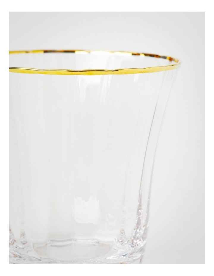 Gabrielle Tumbler Set of 4 Gold Rib in Clear