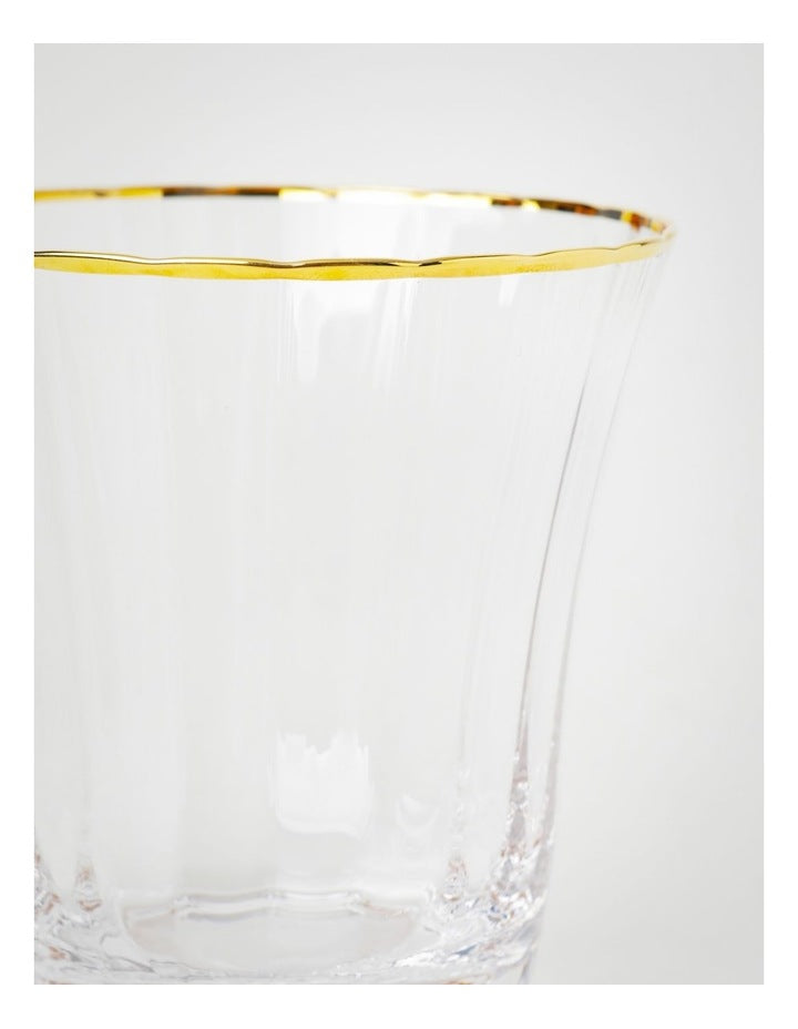 Gabrielle Tumbler Set of 4 Gold Rib in Clear