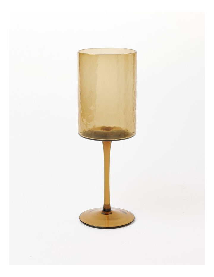 Hammered Wine Glass Set of 4 in Brown