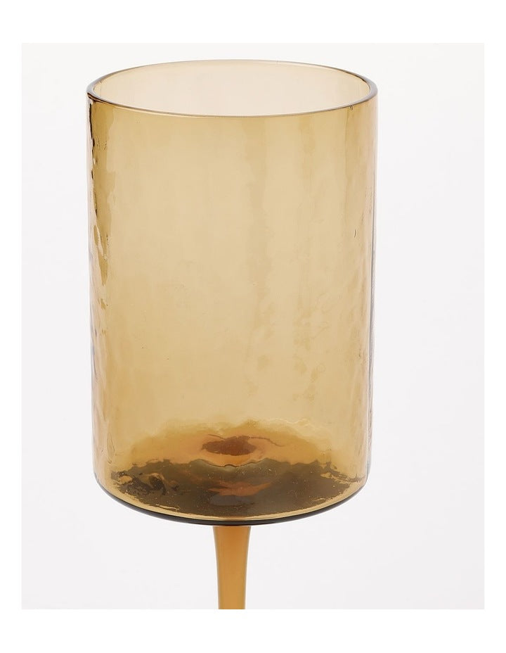 Hammered Wine Glass Set of 4 in Brown