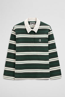 Australian Cotton Stripe Rugby Polo Sweat
