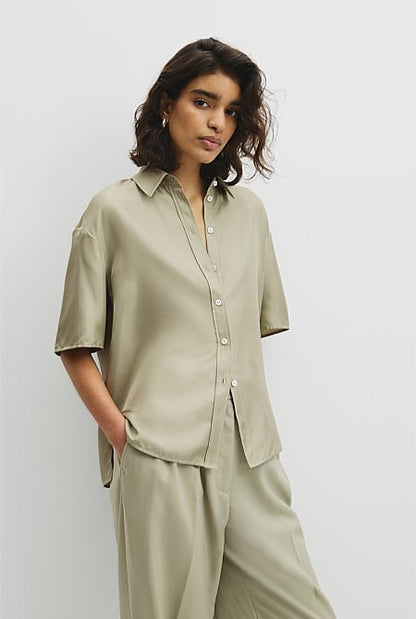 Short Sleeve Silk Shirt