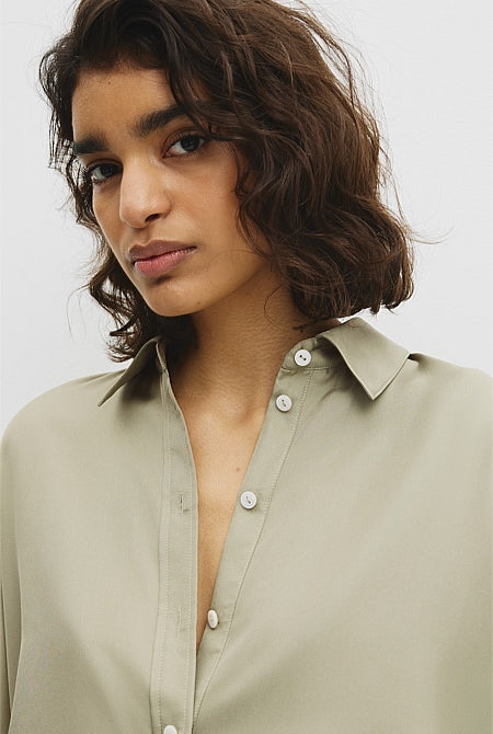 Short Sleeve Silk Shirt