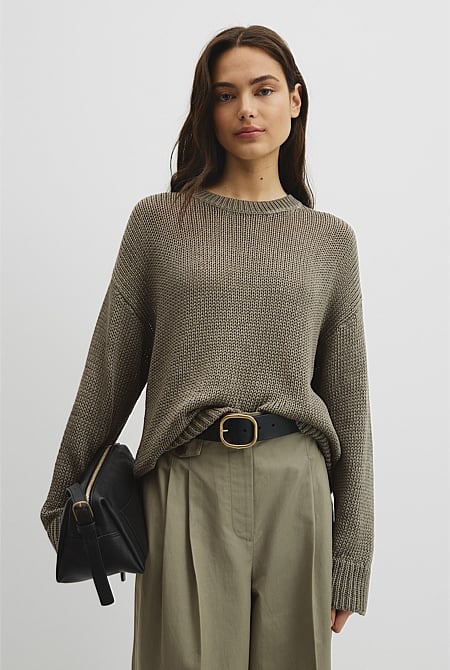 Organically Grown Cotton Tape Yarn Sweater