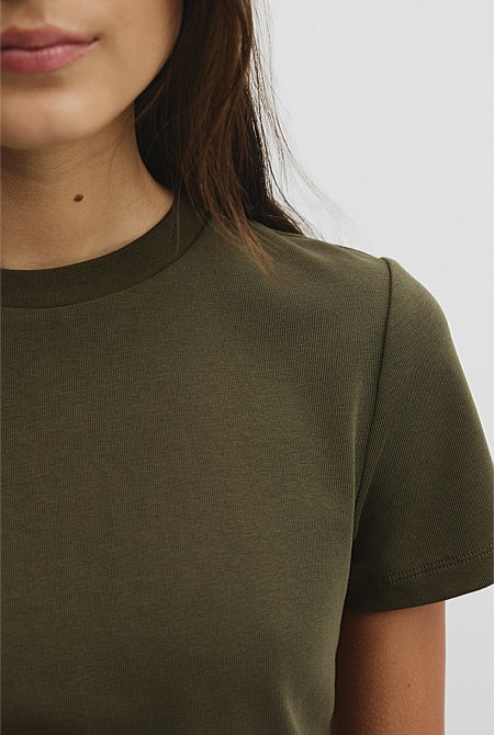 Australian Cotton Blend Fitted T-Shirt