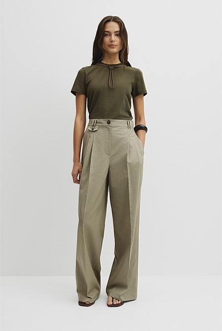 Australian Cotton Blend Fitted T-Shirt