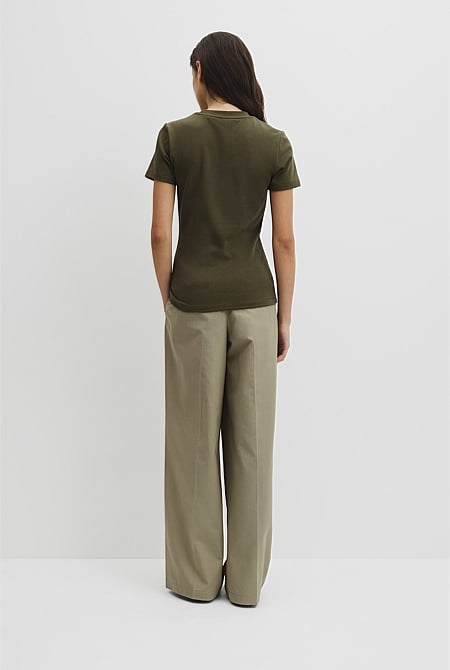Australian Cotton Blend Fitted T-Shirt