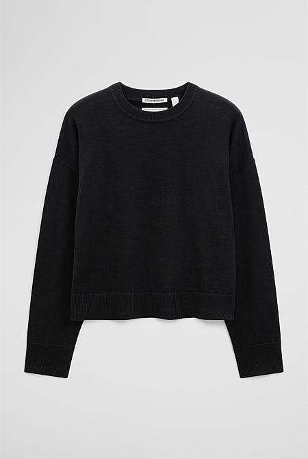 Cotton Linen Crew Neck Knit