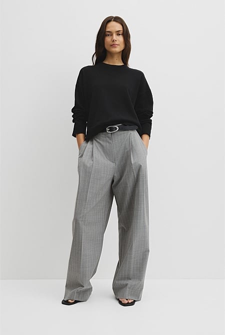 Cotton Linen Crew Neck Knit