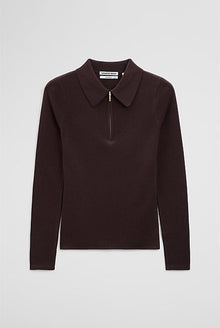 Merino Wool Silk Blend Collared Knit