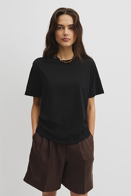 Textured Short Sleeve Slub T-Shirt