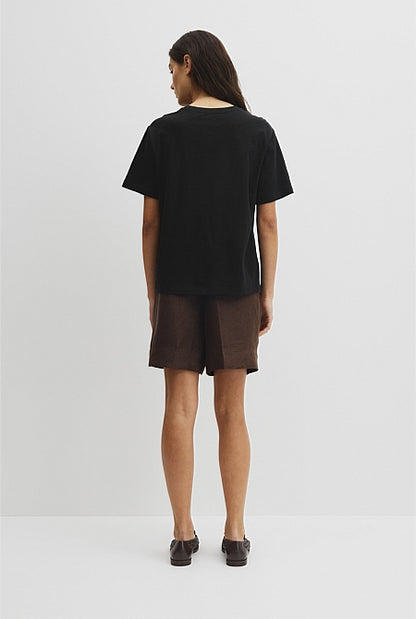 Textured Short Sleeve Slub T-Shirt