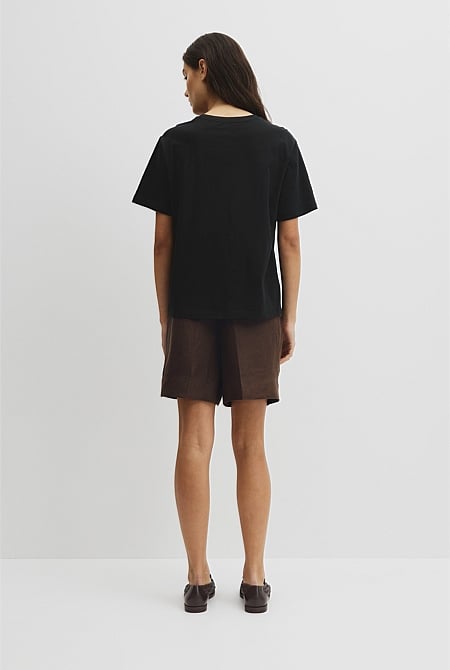 Textured Short Sleeve Slub T-Shirt