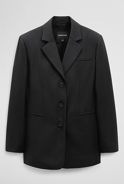 Wool Blend Tailored Blazer