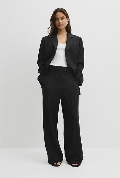 Wool Blend Tailored Blazer