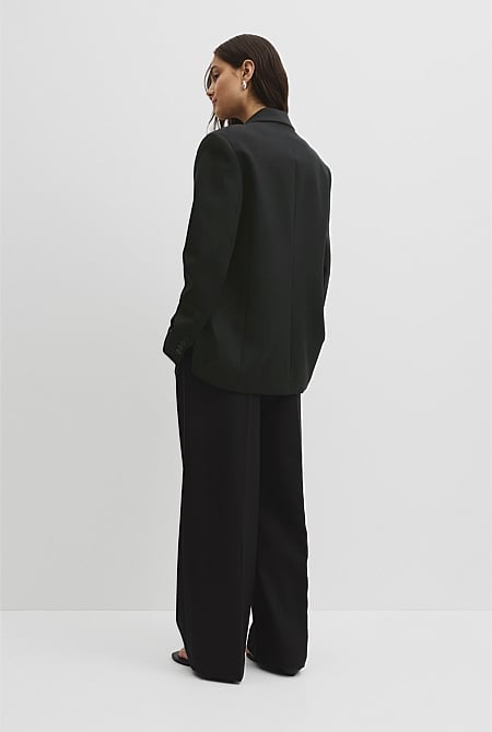 Wool Blend Tailored Blazer