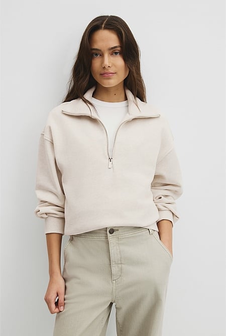 Australian Cotton Funnel Neck Sweat