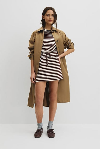 Australian Cotton Blend Stripe Jersey Skirt