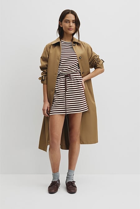 Australian Cotton Blend Stripe Jersey Skirt