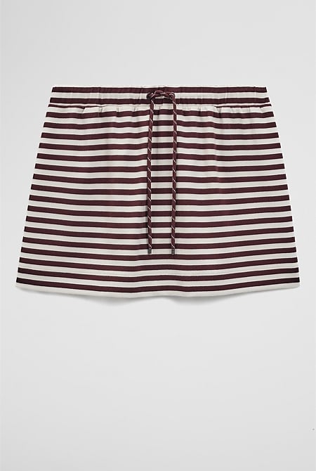 Australian Cotton Blend Stripe Jersey Skirt