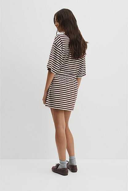 Australian Cotton Blend Stripe Jersey Skirt