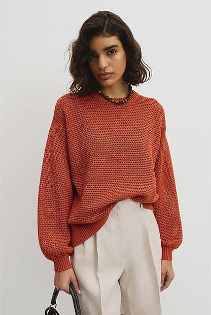 Longsleeve Relaxed Crochet Knit