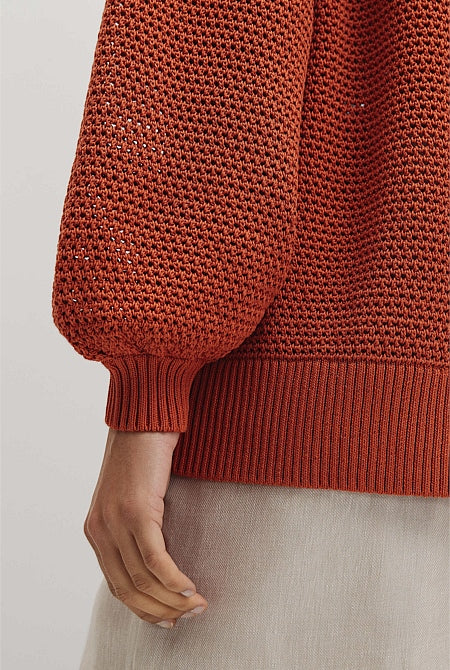 Longsleeve Relaxed Crochet Knit