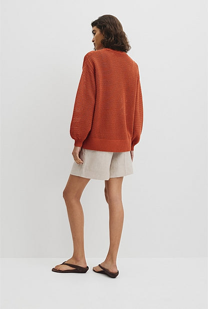 Longsleeve Relaxed Crochet Knit