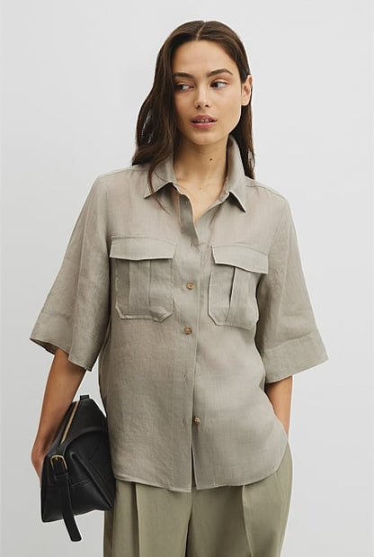 Ramie Utility Blouse