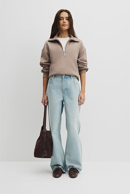Australian Cotton Funnel Neck Sweat
