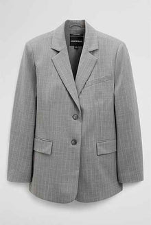 Wool Blend Pinstripe Classic Blazer