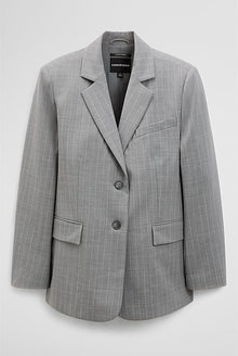 Wool Blend Pinstripe Classic Blazer