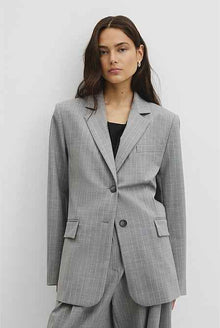 Wool Blend Pinstripe Classic Blazer